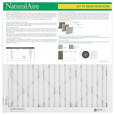 18x25x1 NaturalAire Standard MERV 8 Filters (12 pack)