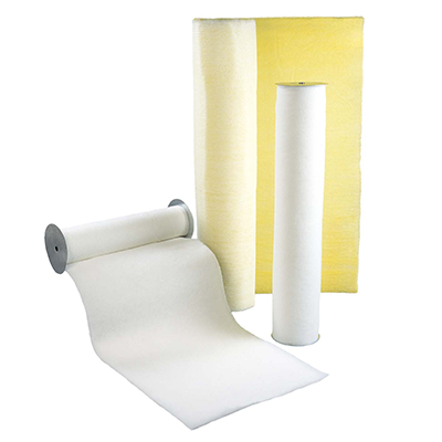 Koch Type GD fiberglass automatic roll filter media for Farr Roll Kleen machines - 65 foot replacement roll, scrim-backed with blue tint