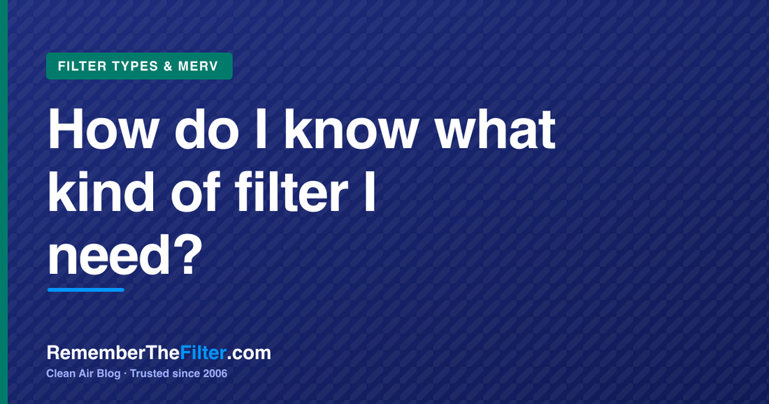 How do I know what kind of filter I need?