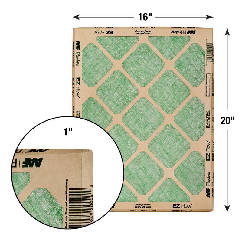 16x20x1 Flanders Nested Glass EZ-Green Filter (24 Filters)