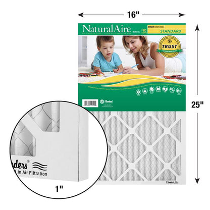16x25x1 NaturalAire Standard MERV 8 Filters 84858.011625 (12 pack)