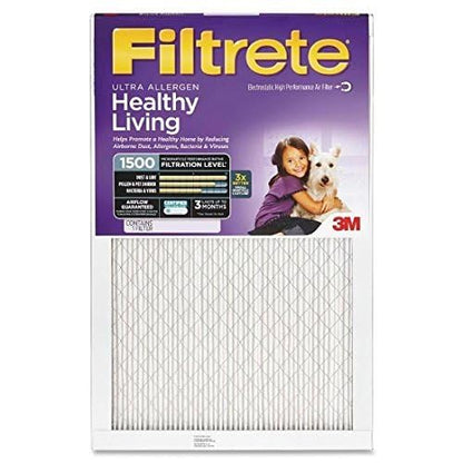 Filtrete AC Furnace Air Filter, MERV 12, MPR 1500, CERTIFIED asthma & allergy friendly, 3 Month Pleated 1-Inch Electrostatic Air Cleaning Filter, 6-Pack