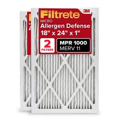 Filtrete AC Furnace Air Filter MERV 11 MPR 1000 Micro Allergen Defense - 2 Pack