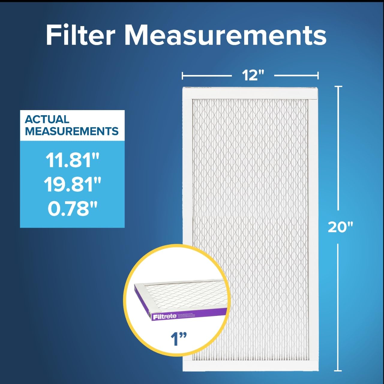 Filtrete AC Furnace Air Filter, MERV 12, MPR 1500, CERTIFIED asthma & allergy friendly, 3 Month Pleated 1-Inch Electrostatic Air Cleaning Filter, 6-Pack