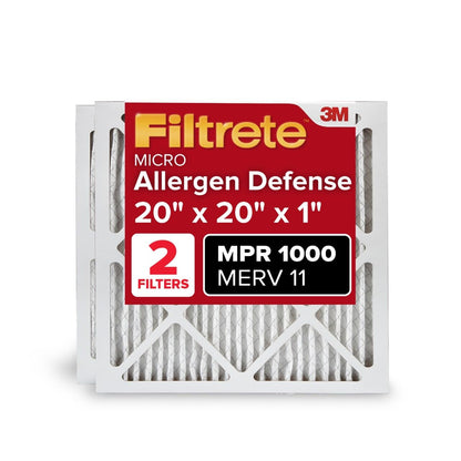 Filtrete AC Furnace Air Filter MERV 11 MPR 1000 Micro Allergen Defense - 2 Pack