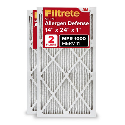 Filtrete AC Furnace Air Filter MERV 11 MPR 1000 Micro Allergen Defense - 2 Pack