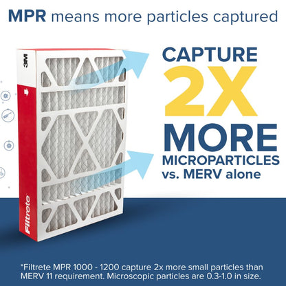 Filtrete AC Furnace Air Filter, MERV 11, MPR 1000, Micro Allergen Defense, Electrostatic Air Cleaning Filter, 4 Pack