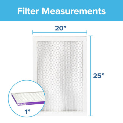 Filtrete AC Furnace Air Filter, MERV 12, MPR 1500, CERTIFIED asthma & allergy friendly, 3 Month Pleated 1-Inch Electrostatic Air Cleaning Filter, 2-Pack
