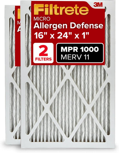 Filtrete AC Furnace Air Filter MERV 11 MPR 1000 Micro Allergen Defense - 2 Pack