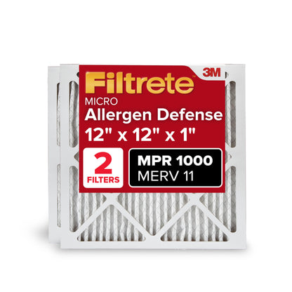 Filtrete AC Furnace Air Filter MERV 11 MPR 1000 Micro Allergen Defense - 2 Pack