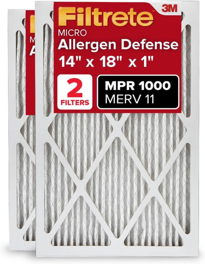Filtrete AC Furnace Air Filter MERV 11 MPR 1000 Micro Allergen Defense - 2 Pack