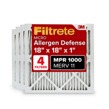 Filtrete AC Furnace Air Filter, MERV 11, MPR 1000, Micro Allergen Defense, Electrostatic Air Cleaning Filter, 4 Pack