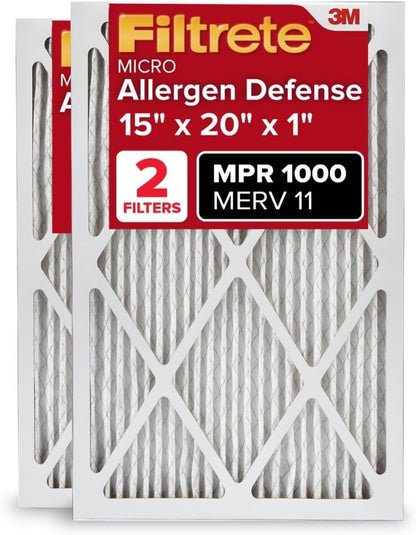 Filtrete AC Furnace Air Filter MERV 11 MPR 1000 Micro Allergen Defense - 2 Pack