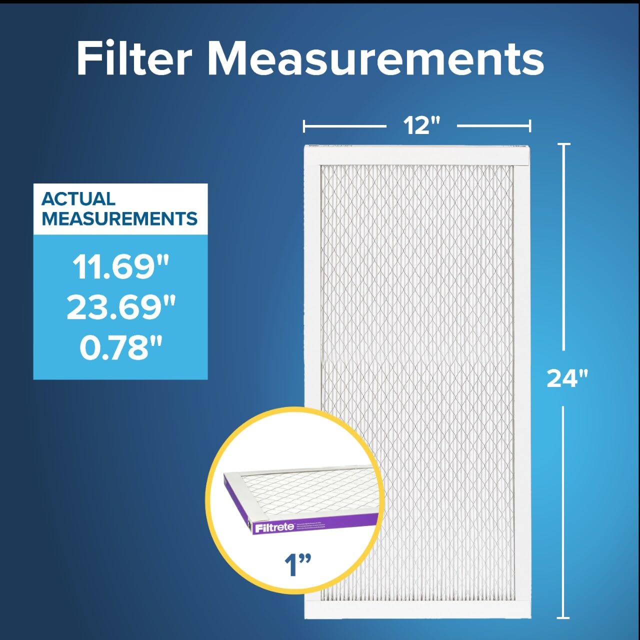 Filtrete AC Furnace Air Filter, MERV 12, MPR 1500, CERTIFIED asthma & allergy friendly, 3 Month Pleated 1-Inch Electrostatic Air Cleaning Filter, 6-Pack