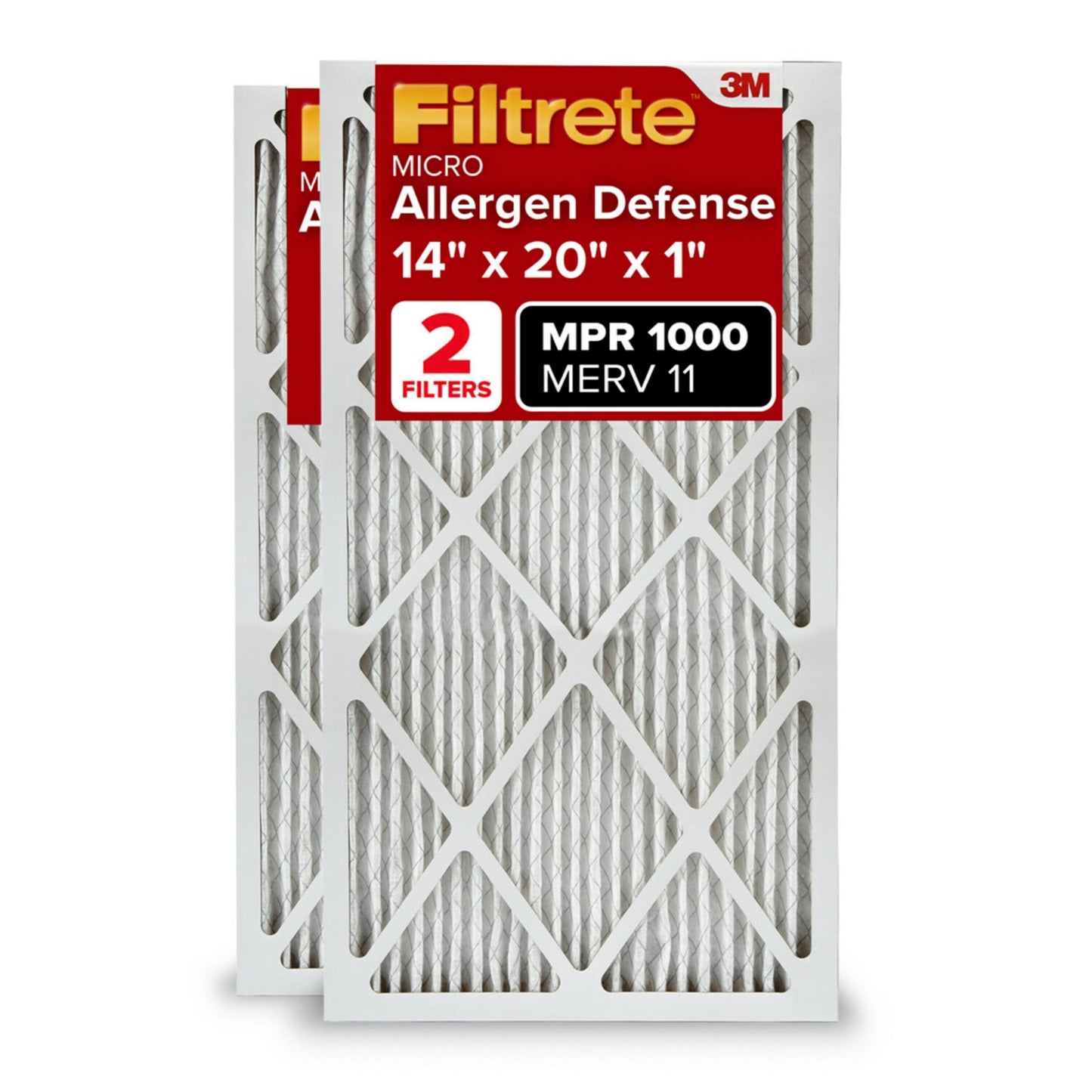 Filtrete AC Furnace Air Filter MERV 11 MPR 1000 Micro Allergen Defense - 2 Pack