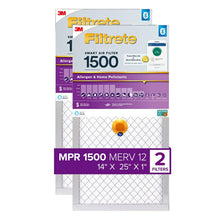 Filtrete AC Furnace SMART Air Filter, MERV 12, MPR 1500, Track Filter Life With Bluetooth Enabled Sensor, CERTIFIED asthma & allergy friendly, 2-Pack