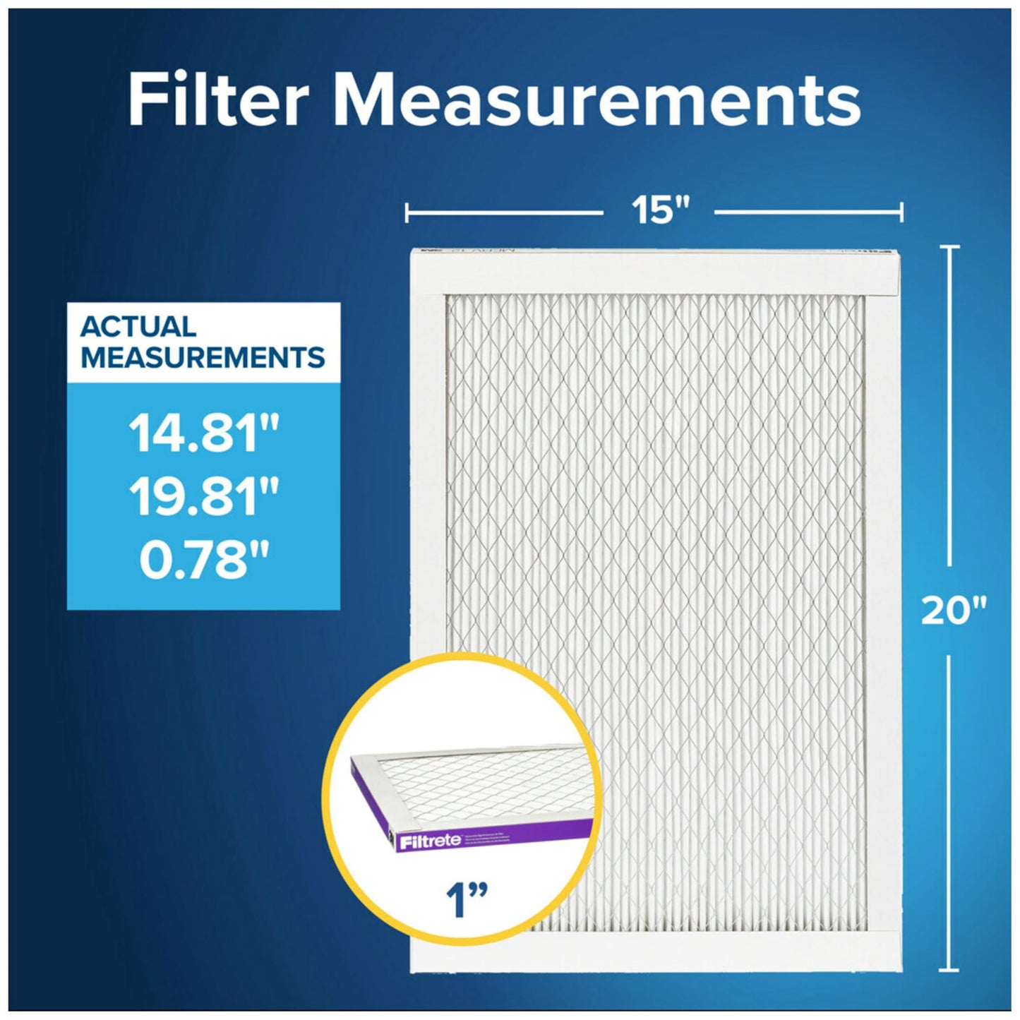 Filtrete AC Furnace Air Filter, MERV 12, MPR 1500, CERTIFIED asthma & allergy friendly, 3 Month Pleated 1-Inch Electrostatic Air Cleaning Filter, 2-Pack