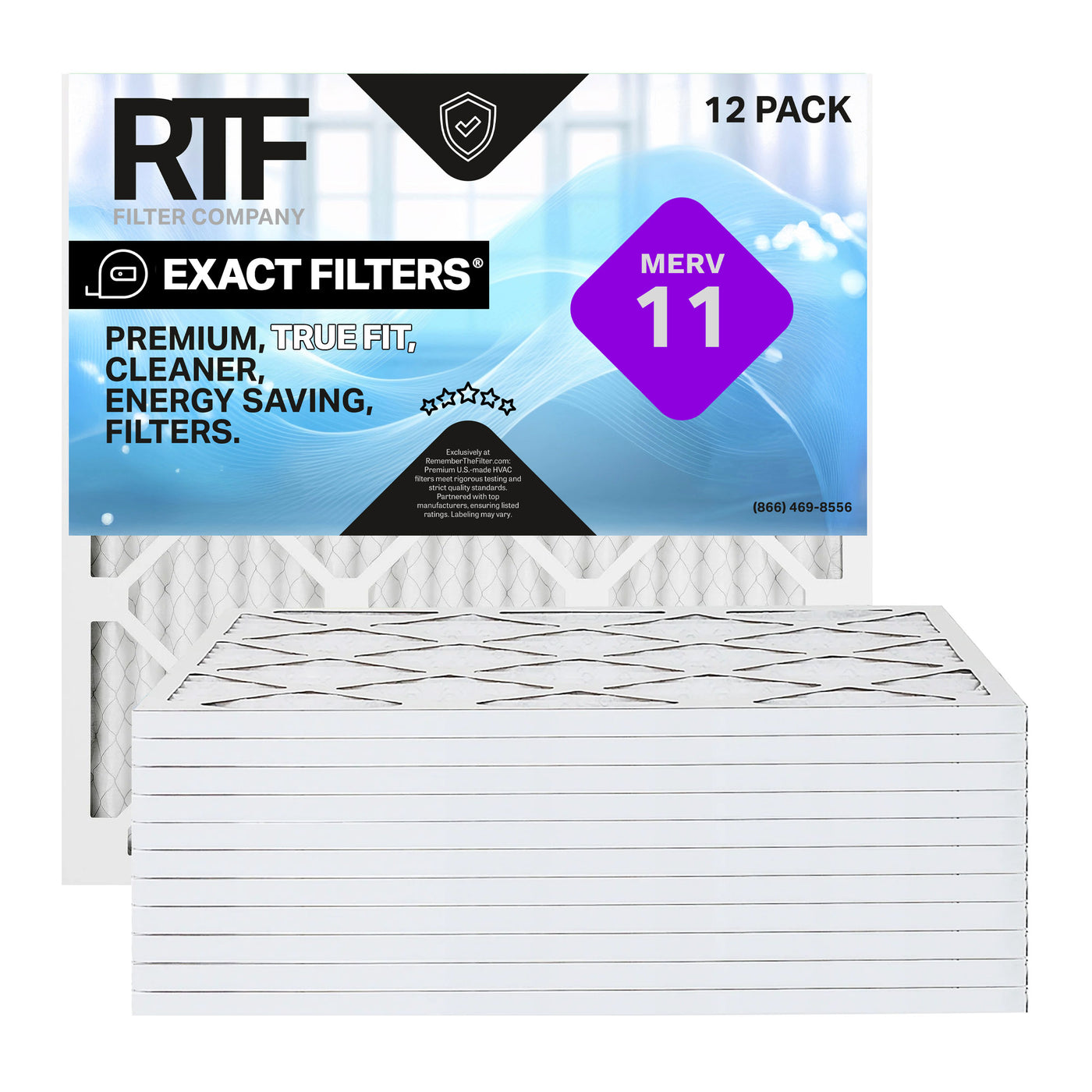 10-1/2x33-1/4x1 Exact Filters Pleated MERV 11 (12 pack)