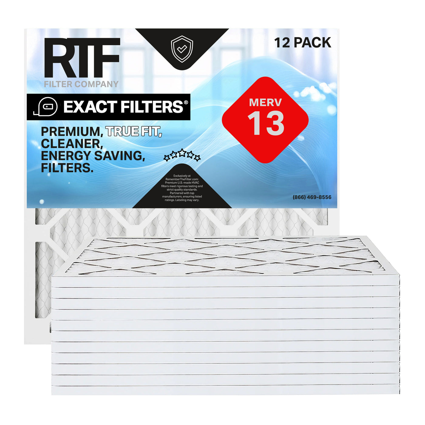 16-1/2x21-5/8x1 Exact Filters Pleated MERV 13 (12 pack)