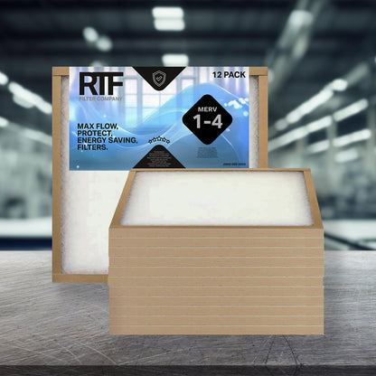MERV 1-4 Fiberglass Panel Basic Air Filters (12 Pack)