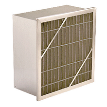 Koch DuraKleen Single Header MERV 15 V-cell extended surface gas-phase carbon filter, 12-inch deep, Celbond Particulate Structure CPS technology with 500 gsm 20x50 mesh activated carbon, for sub-ppm airborne molecular contamination filtration, per Koch bulletin PB-1202