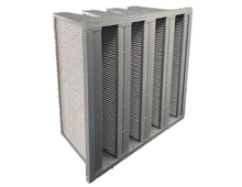 Koch DuraKleen V8 MERV 8 pleated V-cell extended surface activated carbon filter, 12-inch deep, premium 60 percent activated coconut shell carbon encapsulated in pleated media packs, high-impact polystyrene plastic frame with single header configuration, ISO 9001 manufactured by Koch
