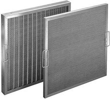 Koch Permanent Aluminum Washable Filter, metal-frame reusable air filter for HVAC and commercial kitchen exhaust grease applications, per Koch K985-A. (Photo shows optional bail handles; filters ship without handles by default.)