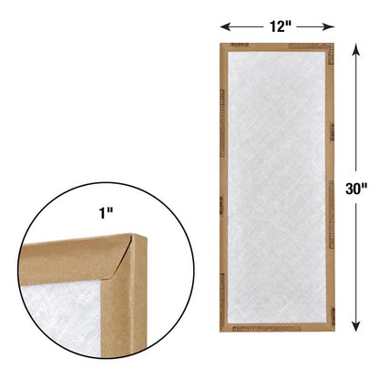 12x30x1 Flanders EZ Flow Fiberglass MERV 1-4 Filter (12 Filters)