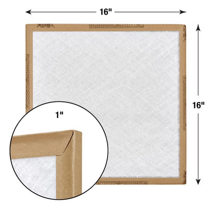 16x16x1 Flanders EZ Flow Fiberglass MERV 1-4 Filter 10055.011616 (12 Filters)