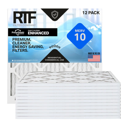 PrimeShield Enhanced MERV 10 Pleated Air Filters (12 Pack)