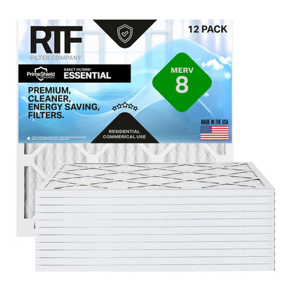 PrimeShield Essential MERV 8 Pleated Air Filters (12 Pack)