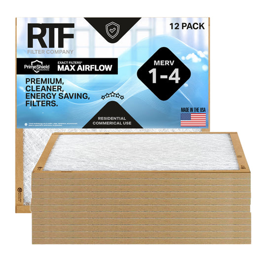 PrimeShield MAX Airflow MERV 1-4 Fiberglass Panel Basic Air Filters (12 Pack)