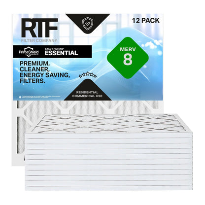 PrimeShield Essential MERV 8 Pleated Air Filters (12 Pack)