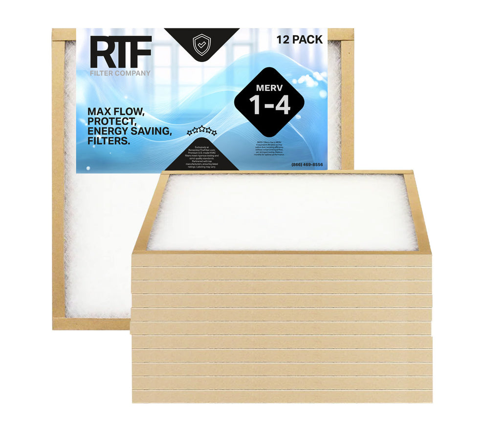 MERV 1-4 Fiberglass Panel Basic Air Filters (12 Pack ...