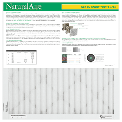 17-1/2x26-1/2x1 NaturalAire Standard MERV 8 Filters (12 pack)