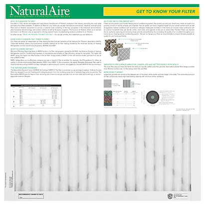 Tamaño personalizado NaturalAire MERV 8 filtros (12 filtros)