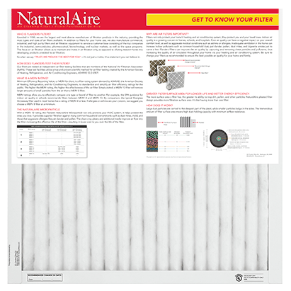 Custom Size NaturalAire MERV 10 Filters (12 Filters)