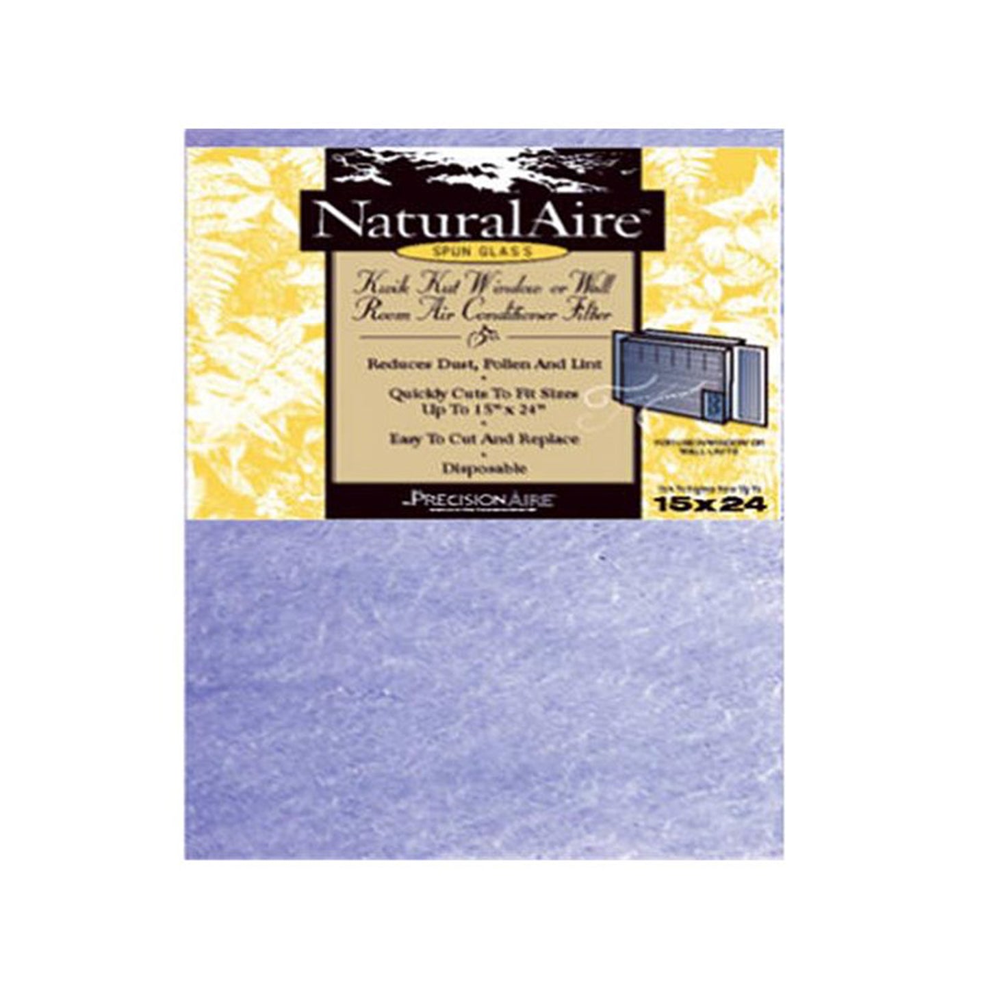 15x24x3/8 NaturalAire Kwik Kut Fiberglass Filter (24 pack)